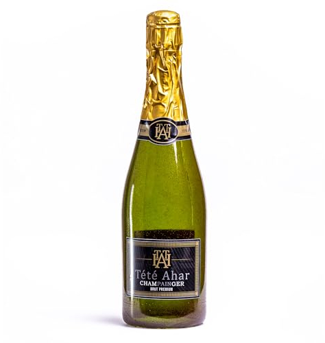 Quartett.net Bruchglas-Flasche Champagner aus Isomalt-Zucker (CrashGlass | Stuntglas | Zuckerflasche)