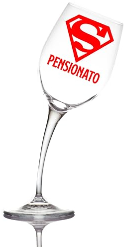 Aurica Aurìca Verre à vin plié personnalisé « Super PENSIONNÉ » Idée Cadeau Amusante et Originale pour Hommes retraités