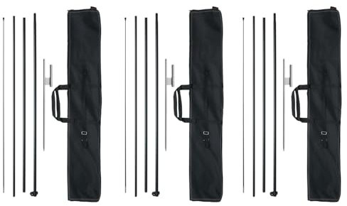 VEVOR Mât de Drapeau Plume, 3 Lots, kit de mâts de Drapeaux publicitaires Professionnels 498,5 cm, avec piquets de Sol, Sac de Transport pour publicités, activités en Plein air (Drapeau Non Inclus)