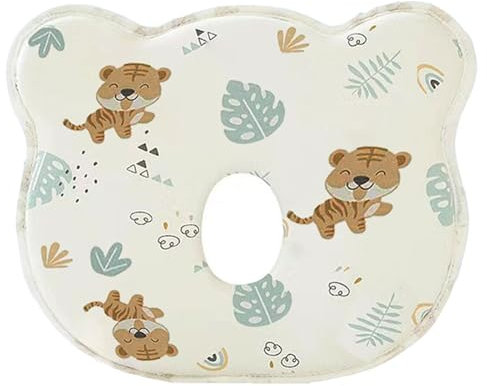 champracer Baby Kissen, Babykissen Gegen Plattkopf, Baby Kissen Neugeborene, Neugeborene Memory Foam Kopfkissen, OrthopäDisches Kissen Baby, für Kinder Bett, Kinderwagen, Autositz (Kleiner Tiger)
