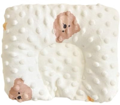 Kinderkissen Mit Kopfkissenbezug Baumwolle ,Kopfkissen Kind Kinderkissen Gegen Plattkopf Kinder Kissen Kopfverformung 100% Baumwolle, für 0-12 Monate Kinder Bett Kinderwagen (Sternbär,20x25 cm)