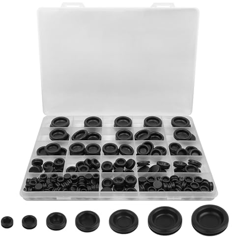 200 Pcs Rubber Grommets for Holes,7 Sizes Electrical Conductor Seal Ring | Silicone Rubber Grommet for Wiring,Closed Hole Plug Assortment Kit for Protecting Wires,Plugs,Cables Holes