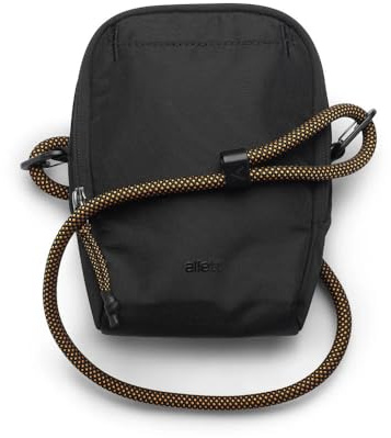 Allett Daily Rope Bag for Men & Women | Lightweight 1.2L Minimal Sling with Adjustable Paracord Strap, Water-Resistant Recycled Nylon, Secure Passport Sleeve, Quick-Access Pocket | Black