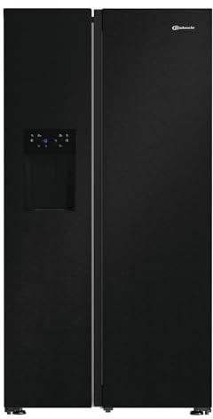 Bauknecht SBS IW D90 BLACK Side by Side Kühl-Gefrierkombination/Inverter Kompressor/Wasser- und Eiswürfelspender/FreshShield/ElegantFit/Dual Cool Total NoFrost