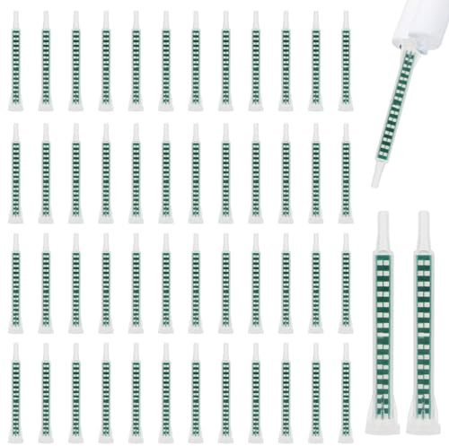 Bohrma 50 boquillas mezcladoras estáticas para tubo mezclador epoxi AB pistola adhesiva 2k pegamento plástico punta mezcladora