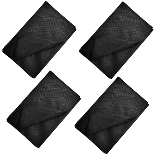 JcvPot Pack of 4 Ironing Fleece for Ironing and Reinforcing, Adhesive on Both Sides, Ideal for Clothing and Embroidery, 100 x 200 cm, Black and White