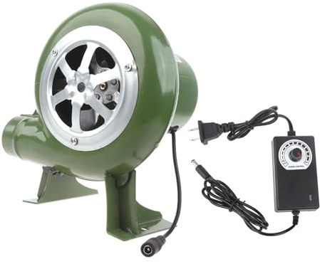 JOUFNING 220 V centrifugal elektrisk grill luftblås – minipumpfläkt med guvernor, variabel hastighet smed smide fläkt, matlagning utomhus grillar kulverktyg (100 W)