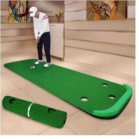 Alfombrilla de golf portátil con césped artificial para práctica en interiores y exteriores, ayuda de entrenamiento para mejorar el swing de golf
