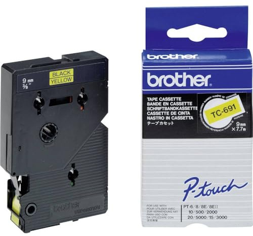 Brother 321693 Nastro per Etichettatura, Giallo/Nero
