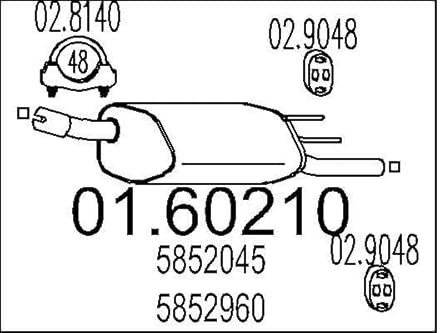 MTS Silencieux arrière Pot d'Échappement 01.60210