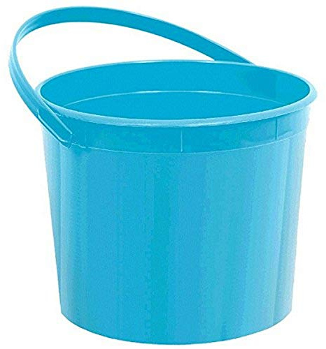 Multipurpose Caribbean Blue Plastic Bucket with Handle - 6.25 x 4.5 (1 Pc) - Sturdy & Durable Design - Perfect for Storage, Home, Garden, & DIY Projects