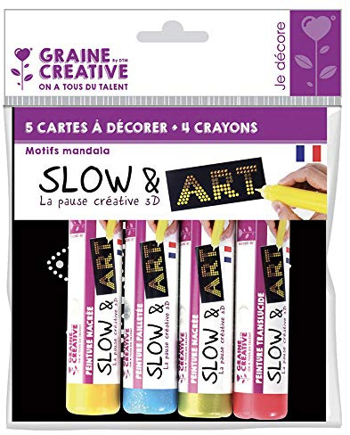 Set peinture Slow - Art Graine Créative - Mandalas noirs - 9 pcs
