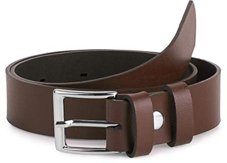 Ladeheid Kinder Gürtel Ledergürtel Mode Accessoire für Kinder Jungen Gürtel mit Schnalle 2,5 cm Breit K1D5 (Braun, 70 cm (Gesamtlänge 89 cm))