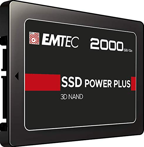 EMTEC - Disque Dur SSD Interne 2,5 2To - SATA - X150 Power Plus 3D NAND - 10x Plus Rapide Qu’Un Disque Dur Classique - Démarrage & Arrêt d'Ordinateur Performants