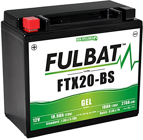 - Batteria per moto FULBAT GEL FTX20-BS / YTX20-BS 12V 18,9AH 270A