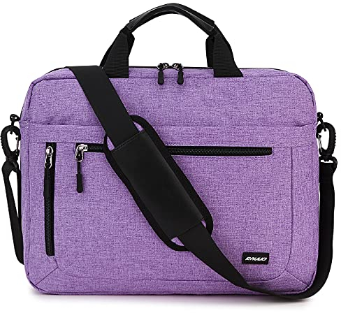 RAVUO Laptoptasche Damen, Laptop Aktentaschen 15.6 zoll Computertasche Notebook Tasche Wasserdichte Umhängetasche Shoulder Bag für Business Reisen Lila