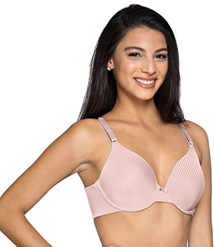 Vanity Fair Women's Full Figure Beauty Back Smoothing Bra, 4-Way Stretch Fabric, Lightly Lined Cups Up To H Bra, 34D