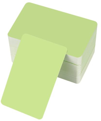 Tomoyuki 150 st blanka kort – 8,8x5,2cm, kraftpapper, gröna | Minneskort, spelkort eller visitkort – perfekta för inlärning, pyssel och hemmaprojekt.