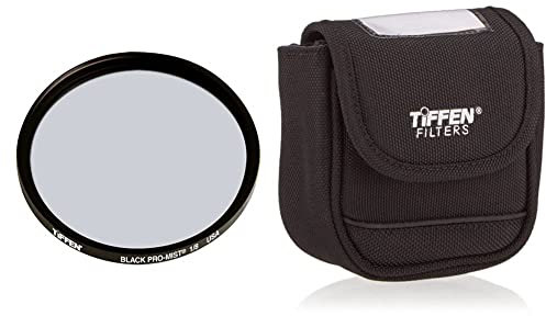 Tiffen 82bpm18 82mm Black Pro Mist 1/8 Filter & 4BLTPCHLGK Large Belt Style Filter Pouch for 62mm to 82mm Filters-Black