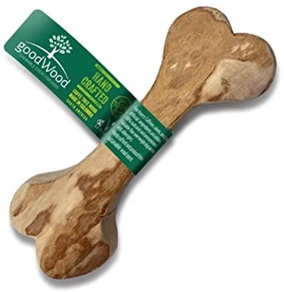 Goodwood Coffee Tree Wood Dog Chew - Bone-Shaped Vegan Treat Stick - Natural, Low-Calorie, 100% Wood