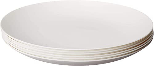 Nobel Melamine Dinner Plates, Side Plate, Unbrakeable, Flat Bottom Everyday Use Pack of 6 (Standard Dinner Plates -27 cm Dia.)