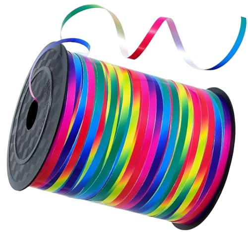 500 Yards Rainbow Curling Ribbons 5mm for Gift Wrapping Balloon String Shiny Crimped Balloon Ribbon Party Wrapping Ribbons for Crafting Florist,Flower, Wedding Birthday Christmas Party Decorations