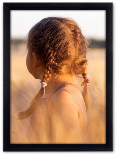 Diompirux Nero A4 legno massiccio Cornice (21 x 29,7cm), Portafoto Montaggio Verticale o Orizzontale, Cornice portafoto in legno con Perspex frontale, Legno Cornici Foto per Soggiorno Camera da Letto