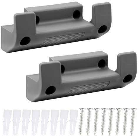 GLADFRESIT Garden Hose Water Mounted Holder Reel Wall Type Water Pipe Support Grey Water Pipe Bracket Wall Hook Bracket Fit for Courtyard Hooking Pipe 2 Pack