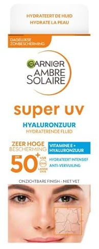 Garnier SkinActive Gesichtsfluid Anti-UV Täglich, Vitamin C, Anti-Flecken-Glow, LSF 50+, einheitlicher Glanz, feuchtigkeitsspendend, schützt die Haut gegen UVA- und UVB-Strahlen, 2 Flaschen à 40 ml