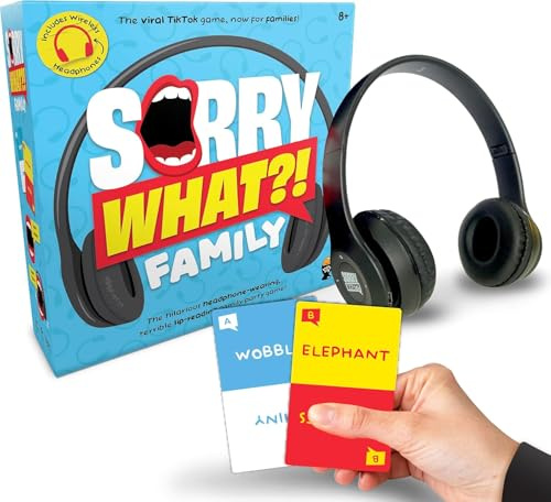 Lucky Egg Sorry What - Lip Reading Friends Party Game Based On The Headphone Challenge TikTok Trend - 2+ Players 40,000 Funny Word Phrase Combinations Card Game for Friends (Family Edition)