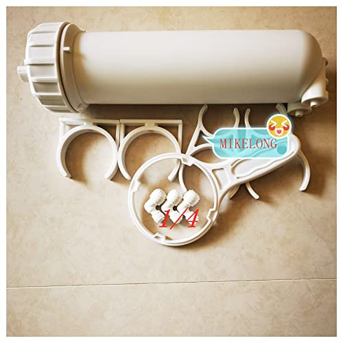 Water Filter System, 3013-400/600 GPD RO Membrane Reverse Osmosis Filter Water Filter Housing 3/8 1/4 Quick Connect Wrench,for Under Sink Home Domestic(Bare Metal)