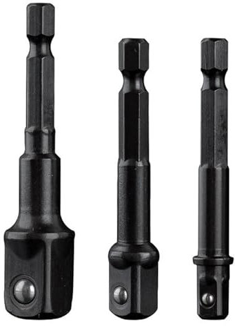 QZKJQDD Steckschlüssel Adaptersatz 3-teilig, Sechskant Stecknuss Adapter, Stecknussadapter Steckschlüssel, für Bohrmaschine und Akkuschrauber Nüsse und Stecknüsse(1/4, /1/2, /3/8)