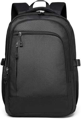 Outplea 15.6 Mochila Ordenador Portatil Mujer Hombre, 20L Mochila Escolar Adolescente Elegante, Mochilas de Viaje Pequeña para Trabajo Universidad, Negro
