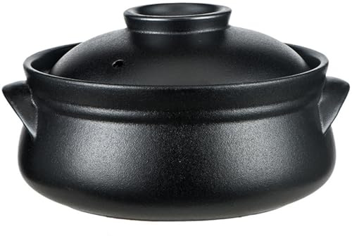 XYUERU Cocotte en céramique, marmite en céramique, cocotte en Argile, cocotte en Terre Cuite, marmite en Terre Cuite avec Couvercle, marmite à Soupe en céramique(1.5L)