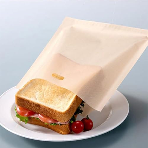Sacchetti per tostapane riutilizzabili, 10 sacchetti non per tostapane, soluzione riutilizzabile, per tostare panini, sicuri per forni e griglie (17 x 19 cm)