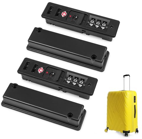Zyiphor 2 Pièces Cadenas Valise, Serrure de Voyage, Valise à 3 Chiffres, Code Voyage Réglage Automatique pour Valises, Sacs de Voyage, Coffres à Outils (Noir)