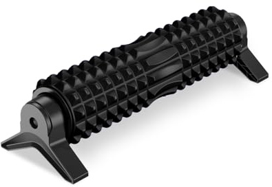 Faszienrolle Wirbelsäule mit 3D-Texturmassage, Foam Roller für rücken Rücken Beine, Mittlere Härte, Yoga, Pilates Faszienrolle mit Ständer, Rückenrolle zur Muskelverspannungen lindern, Schwarz