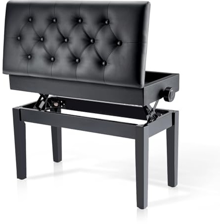 Piano Stool Adjustable Height 72x33x58cm PU Leather Keyboard Bench Storage | Seating Bench hardwood frame padded PU cushion with storage compartment adjustable height for piano studio dressing