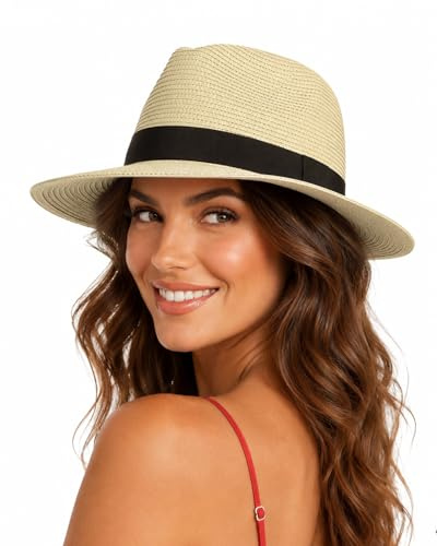 Zylioo XL/XXL Sonnenhut Strohhut Großen Kopf Hut Herren Damen Panamahut Sommerhut Sonnenshutz UV Schutz Strandhut für Urlaub