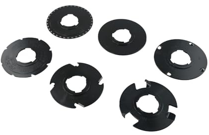 QOXEZY Confezione da 6 piatti intercambiabili per seminatrici da giardino EarthWay 1001-B, ravanelli, carote, fagioli, piselli, barbabietole e mais dolce, kit di accessori per semina in plastica nera