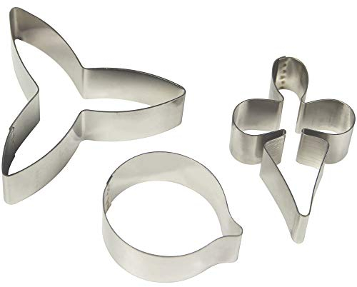 PME MO223 Blütenausstecher aus Edelstahl, Mondorchidee, Sortiment, 3-teilig, Silver, 4 x 1.2 x 4.2 cm