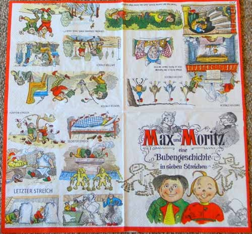 Motiv-Serviette Max und Moritz - einzeln