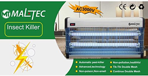 PREMIUM Insektenvernichter Maltec (30 Watt) Insektenlampe Insektenschutz Insektenvertreiber Mückenschutz Mückenfalle Mückenstecker Fliegenfalle Fliegenvernichter Fliegenfänger Schutz gegen Insekten Fliegen Mücken