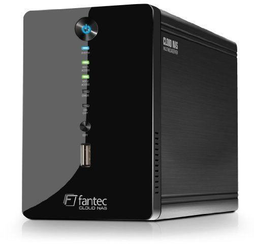 FANTEC CL-35B2 Externer 2-fach Raid NAS Server (für 2x 8, 89 cm (3, 5 Zoll) SATA Festplatten, Cloud, Itunes Server, Dyndns Client, etc, Gbit LAN, Raid Funktion (0/1/Big), 40 mm Lüfter) schwarz