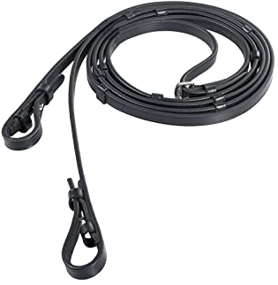 HORZE Rênes Laelia avec arrêtoirs, Noir, P