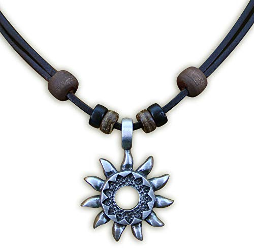 HANA LIMA Surferkette Tribalkette Halskette Lederkette Herren Damen Metallanhänger