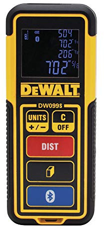 DEWALT Laser Measure Tool/Distance Meter, 100-Feet with Bluetooth (DW099S)