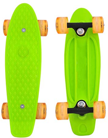 CyBoard 17inchX5inch Mini Skateboard, Mini Cruiser Board with High Bounce PU Wheel (Green) …