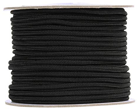 Fosco Industries Rullo Corda Utility Militare 60 Metri in Nylon Spessore 5 mm Campeggio (Nero)