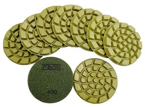 DT-DIATOOL - Almohadillas de pulido para suelos de hormigón y terrazo (diámetro de 10 cm, 100 mm, 9 unidades)